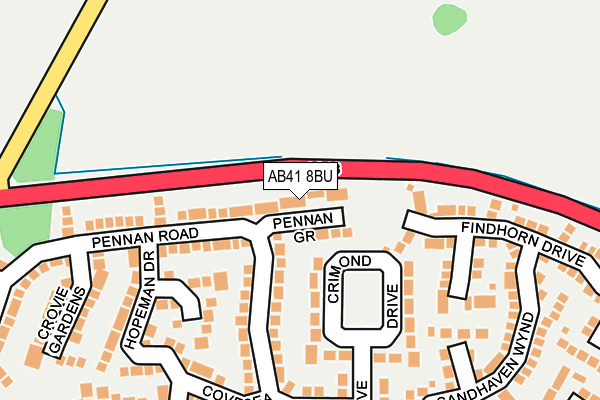 AB41 8BU map - OS OpenMap – Local (Ordnance Survey) AB41 8BU map - OS OpenMap – Local (Ordnance Survey)