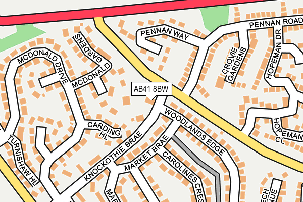 AB41 8BW map - OS OpenMap – Local (Ordnance Survey) AB41 8BW map - OS OpenMap – Local (Ordnance Survey)