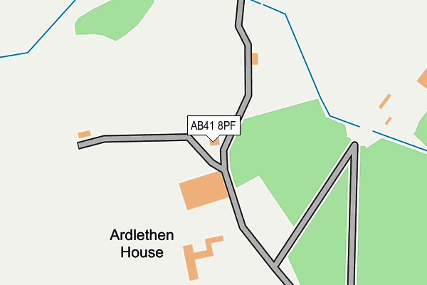 AB41 8PF map - OS OpenMap – Local (Ordnance Survey) AB41 8PF map - OS OpenMap – Local (Ordnance Survey)