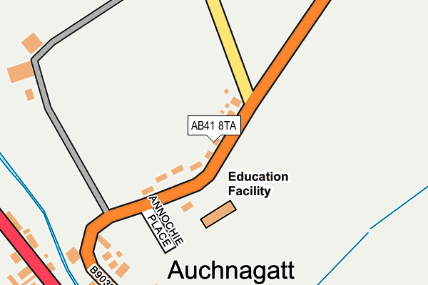 AB41 8TA map - OS OpenMap – Local (Ordnance Survey) AB41 8TA map - OS OpenMap – Local (Ordnance Survey)