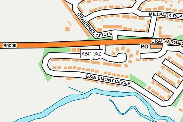 AB41 9XZ map - OS OpenMap – Local (Ordnance Survey) AB41 9XZ map - OS OpenMap – Local (Ordnance Survey)