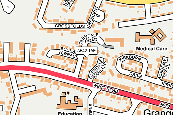 AB42 1AE map - OS OpenMap – Local (Ordnance Survey) AB42 1AE map - OS OpenMap – Local (Ordnance Survey)