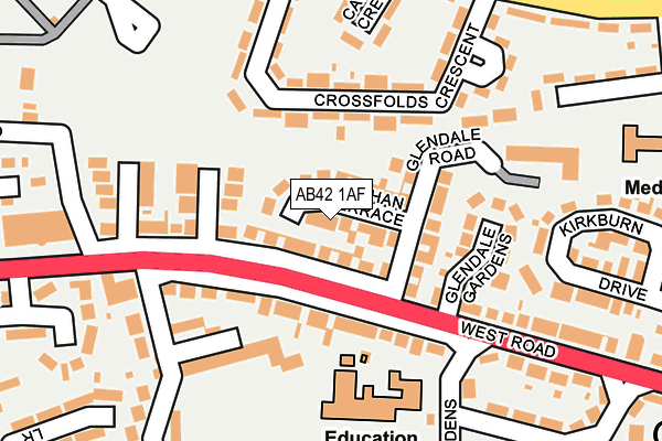 AB42 1AF map - OS OpenMap – Local (Ordnance Survey) AB42 1AF map - OS OpenMap – Local (Ordnance Survey)