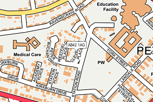 AB42 1AG map - OS OpenMap – Local (Ordnance Survey) AB42 1AG map - OS OpenMap – Local (Ordnance Survey)