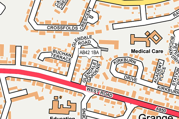 AB42 1BA map - OS OpenMap – Local (Ordnance Survey) AB42 1BA map - OS OpenMap – Local (Ordnance Survey)