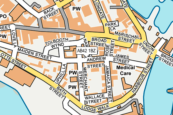 AB42 1BZ map - OS OpenMap – Local (Ordnance Survey) AB42 1BZ map - OS OpenMap – Local (Ordnance Survey)