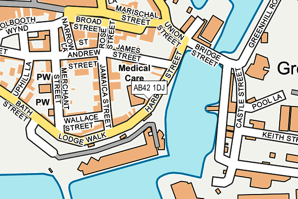 AB42 1DJ map - OS OpenMap – Local (Ordnance Survey) AB42 1DJ map - OS OpenMap – Local (Ordnance Survey)