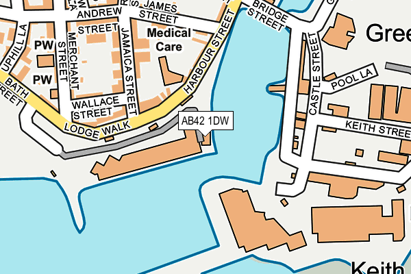 AB42 1DW map - OS OpenMap – Local (Ordnance Survey) AB42 1DW map - OS OpenMap – Local (Ordnance Survey)