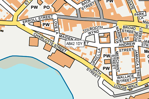 AB42 1DY map - OS OpenMap – Local (Ordnance Survey) AB42 1DY map - OS OpenMap – Local (Ordnance Survey)