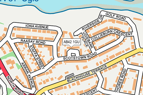 AB42 1GU map - OS OpenMap – Local (Ordnance Survey) AB42 1GU map - OS OpenMap – Local (Ordnance Survey)