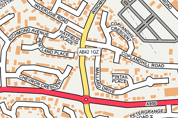AB42 1GZ map - OS OpenMap – Local (Ordnance Survey) AB42 1GZ map - OS OpenMap – Local (Ordnance Survey)