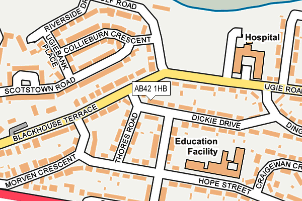AB42 1HB map - OS OpenMap – Local (Ordnance Survey) AB42 1HB map - OS OpenMap – Local (Ordnance Survey)