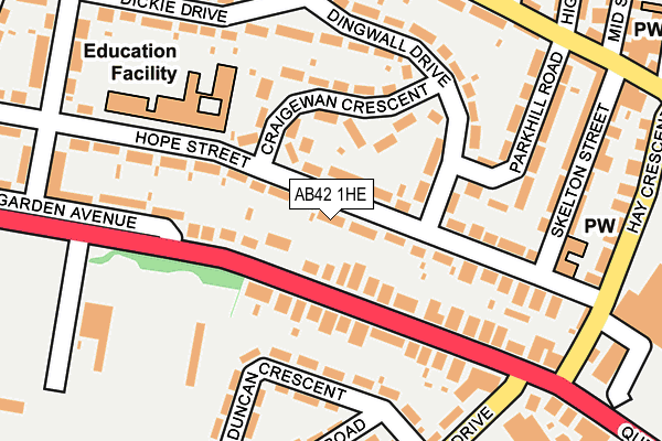 AB42 1HE map - OS OpenMap – Local (Ordnance Survey) AB42 1HE map - OS OpenMap – Local (Ordnance Survey)