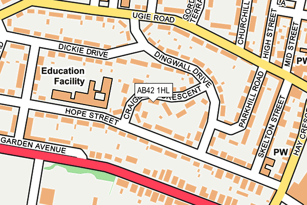 AB42 1HL map - OS OpenMap – Local (Ordnance Survey) AB42 1HL map - OS OpenMap – Local (Ordnance Survey)