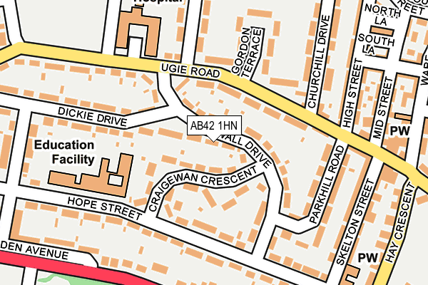 AB42 1HN map - OS OpenMap – Local (Ordnance Survey) AB42 1HN map - OS OpenMap – Local (Ordnance Survey)