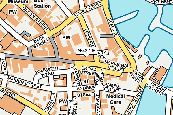 AB42 1JB map - OS OpenMap – Local (Ordnance Survey) AB42 1JB map - OS OpenMap – Local (Ordnance Survey)