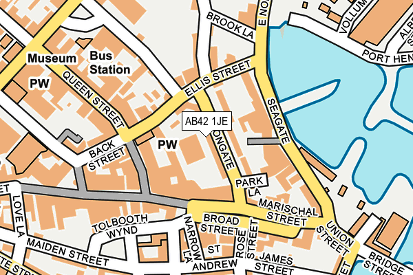 AB42 1JE map - OS OpenMap – Local (Ordnance Survey) AB42 1JE map - OS OpenMap – Local (Ordnance Survey)