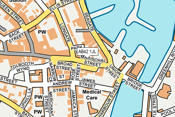 AB42 1JL map - OS OpenMap – Local (Ordnance Survey) AB42 1JL map - OS OpenMap – Local (Ordnance Survey)