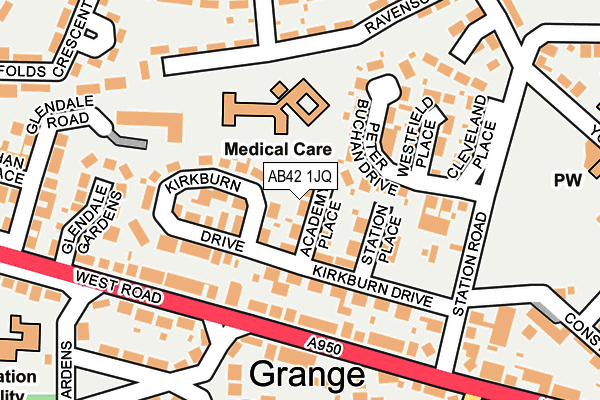 AB42 1JQ map - OS OpenMap – Local (Ordnance Survey) AB42 1JQ map - OS OpenMap – Local (Ordnance Survey)