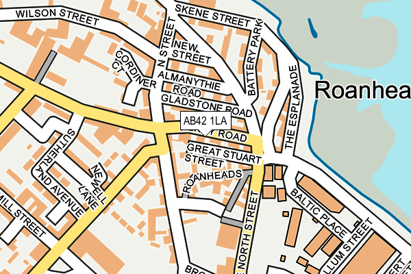 AB42 1LA map - OS OpenMap – Local (Ordnance Survey)