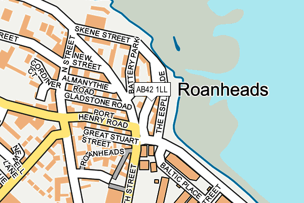 AB42 1LL map - OS OpenMap – Local (Ordnance Survey) AB42 1LL map - OS OpenMap – Local (Ordnance Survey)