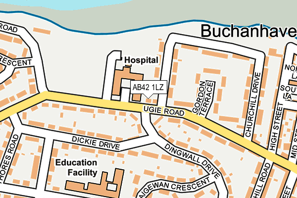 AB42 1LZ map - OS OpenMap – Local (Ordnance Survey) AB42 1LZ map - OS OpenMap – Local (Ordnance Survey)