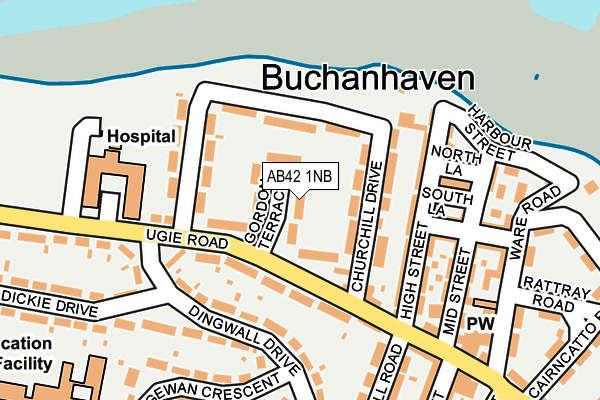 AB42 1NB map - OS OpenMap – Local (Ordnance Survey) AB42 1NB map - OS OpenMap – Local (Ordnance Survey)