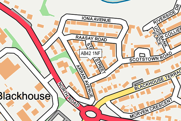AB42 1NF map - OS OpenMap – Local (Ordnance Survey) AB42 1NF map - OS OpenMap – Local (Ordnance Survey)