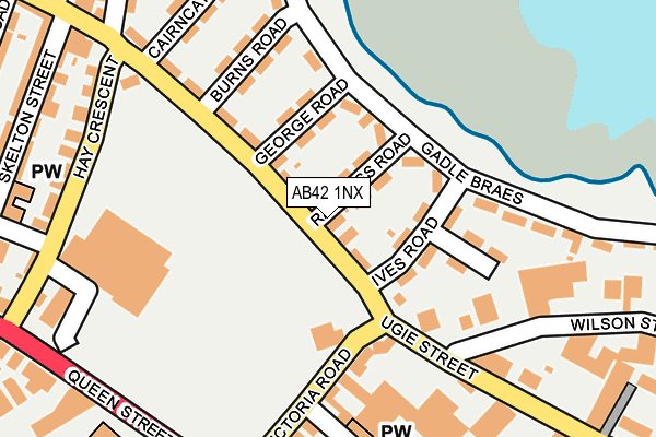 AB42 1NX map - OS OpenMap – Local (Ordnance Survey) AB42 1NX map - OS OpenMap – Local (Ordnance Survey)