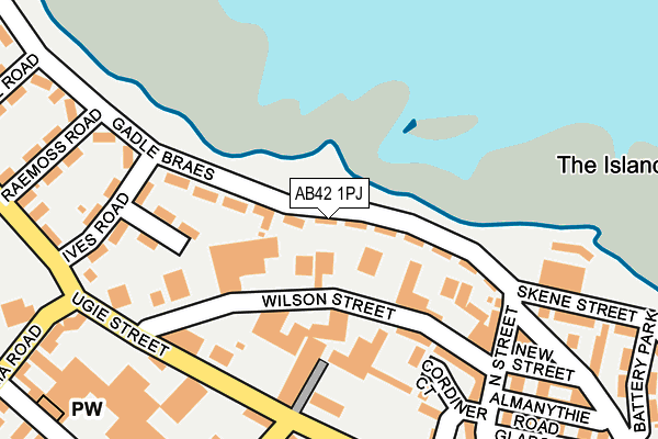 AB42 1PJ map - OS OpenMap – Local (Ordnance Survey) AB42 1PJ map - OS OpenMap – Local (Ordnance Survey)