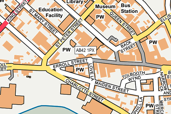 AB42 1PX map - OS OpenMap – Local (Ordnance Survey) AB42 1PX map - OS OpenMap – Local (Ordnance Survey)