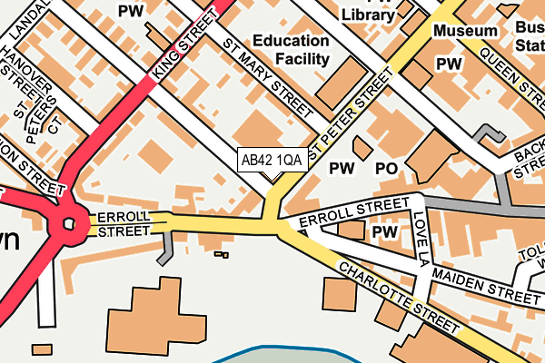 AB42 1QA map - OS OpenMap – Local (Ordnance Survey) AB42 1QA map - OS OpenMap – Local (Ordnance Survey)