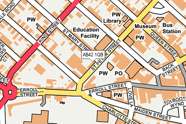 AB42 1QB map - OS OpenMap – Local (Ordnance Survey) AB42 1QB map - OS OpenMap – Local (Ordnance Survey)