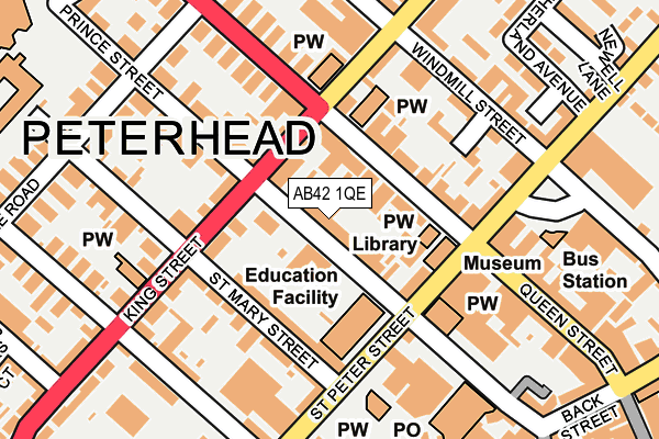 AB42 1QE map - OS OpenMap – Local (Ordnance Survey) AB42 1QE map - OS OpenMap – Local (Ordnance Survey)