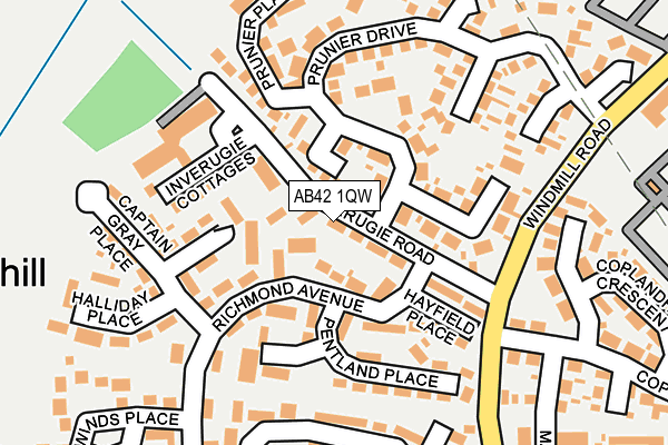 AB42 1QW map - OS OpenMap – Local (Ordnance Survey) AB42 1QW map - OS OpenMap – Local (Ordnance Survey)