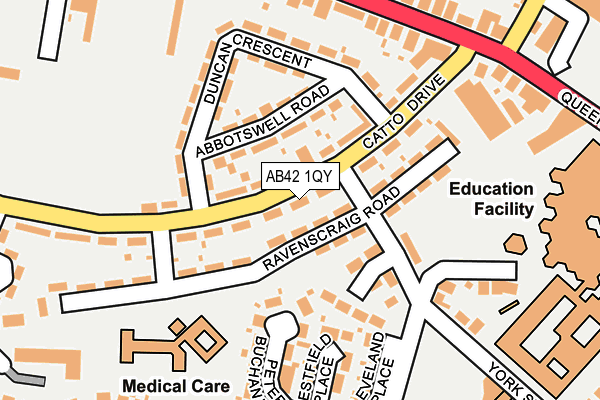AB42 1QY map - OS OpenMap – Local (Ordnance Survey) AB42 1QY map - OS OpenMap – Local (Ordnance Survey)