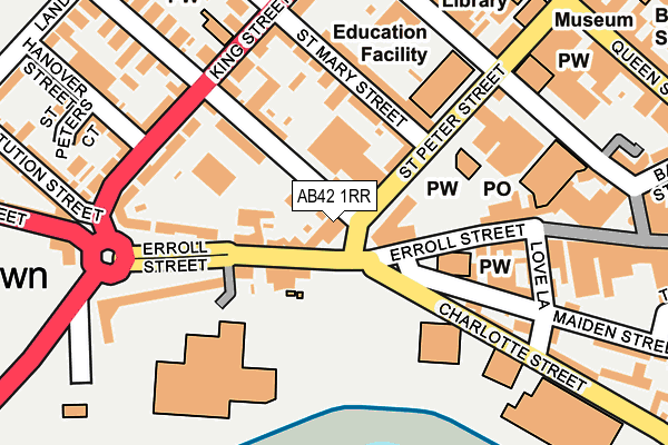 AB42 1RR map - OS OpenMap – Local (Ordnance Survey) AB42 1RR map - OS OpenMap – Local (Ordnance Survey)