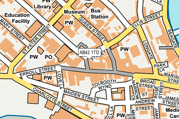 AB42 1TD map - OS OpenMap – Local (Ordnance Survey) AB42 1TD map - OS OpenMap – Local (Ordnance Survey)