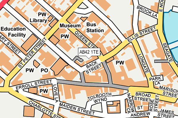 AB42 1TE map - OS OpenMap – Local (Ordnance Survey) AB42 1TE map - OS OpenMap – Local (Ordnance Survey)