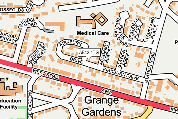 AB42 1TG map - OS OpenMap – Local (Ordnance Survey) AB42 1TG map - OS OpenMap – Local (Ordnance Survey)
