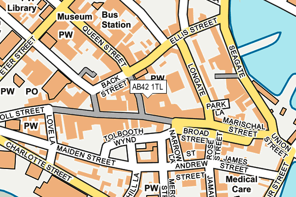 AB42 1TL map - OS OpenMap – Local (Ordnance Survey) AB42 1TL map - OS OpenMap – Local (Ordnance Survey)