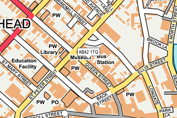 AB42 1TQ map - OS OpenMap – Local (Ordnance Survey) AB42 1TQ map - OS OpenMap – Local (Ordnance Survey)