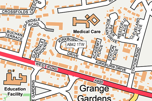 AB42 1TW map - OS OpenMap – Local (Ordnance Survey) AB42 1TW map - OS OpenMap – Local (Ordnance Survey)