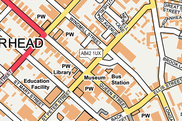 AB42 1UX map - OS OpenMap – Local (Ordnance Survey) AB42 1UX map - OS OpenMap – Local (Ordnance Survey)