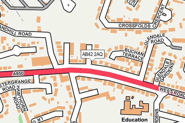 AB42 2AQ map - OS OpenMap – Local (Ordnance Survey) AB42 2AQ map - OS OpenMap – Local (Ordnance Survey)