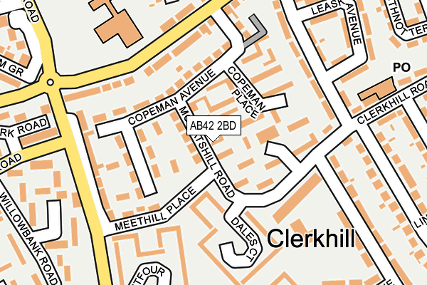 AB42 2BD map - OS OpenMap – Local (Ordnance Survey)