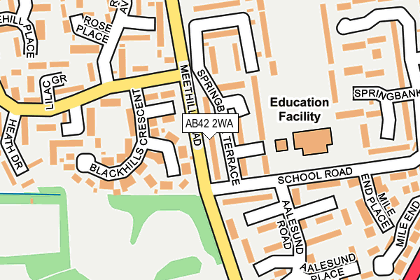 AB42 2WA map - OS OpenMap – Local (Ordnance Survey) AB42 2WA map - OS OpenMap – Local (Ordnance Survey)