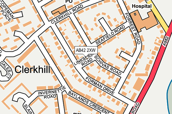 AB42 2XW map - OS OpenMap – Local (Ordnance Survey) AB42 2XW map - OS OpenMap – Local (Ordnance Survey)