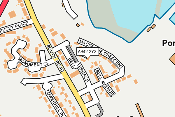 AB42 2YX map - OS OpenMap – Local (Ordnance Survey) AB42 2YX map - OS OpenMap – Local (Ordnance Survey)