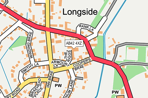 AB42 4XZ map - OS OpenMap – Local (Ordnance Survey)